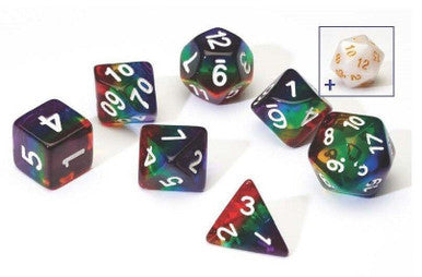 RPG Dice Set (7): Rainbow Translucent Resin