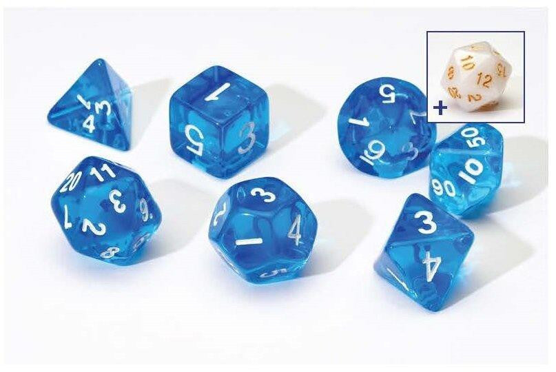 Sirius Dice RPG Dice Set 7 Translucent Blue Resin