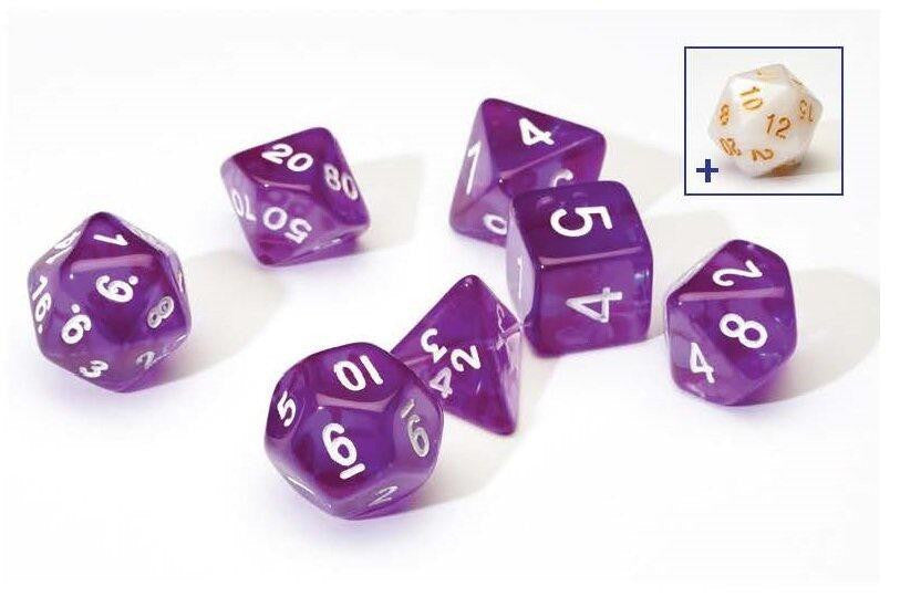 Sirius Dice RPG Dice Set 7 Translucent Purple Resin