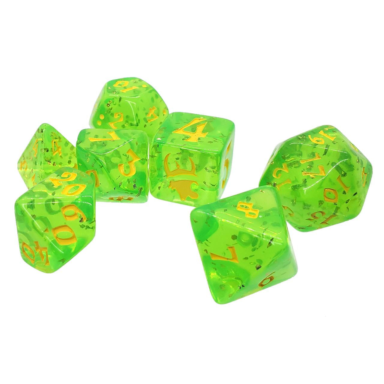 Steve Jackson Games Munchkin Polyhedral Dice Set - Green/Yellow 