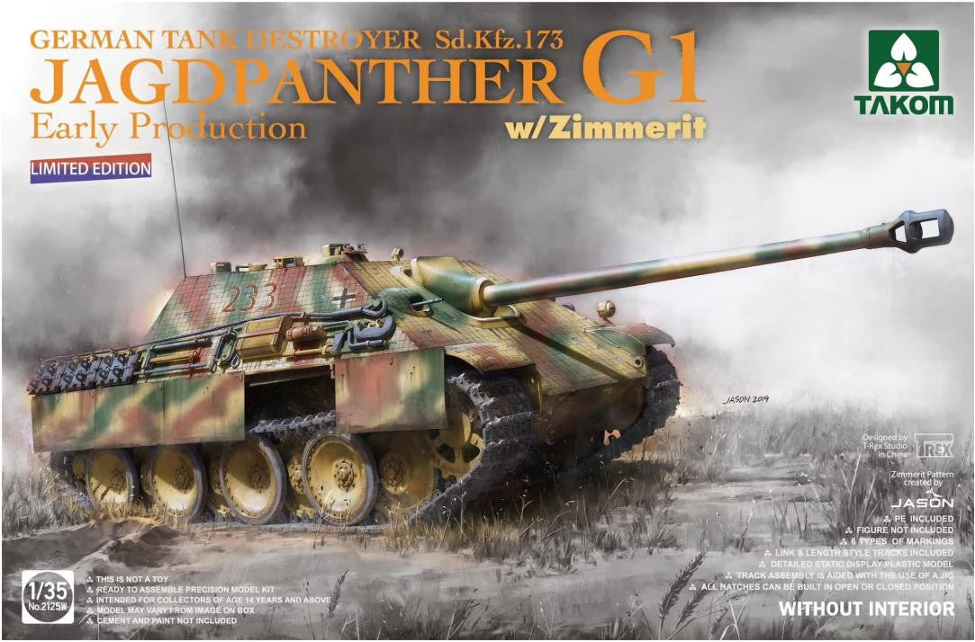 Takom 1/35 Jagdpanther G1 Early w/Zimmerit 2125W 