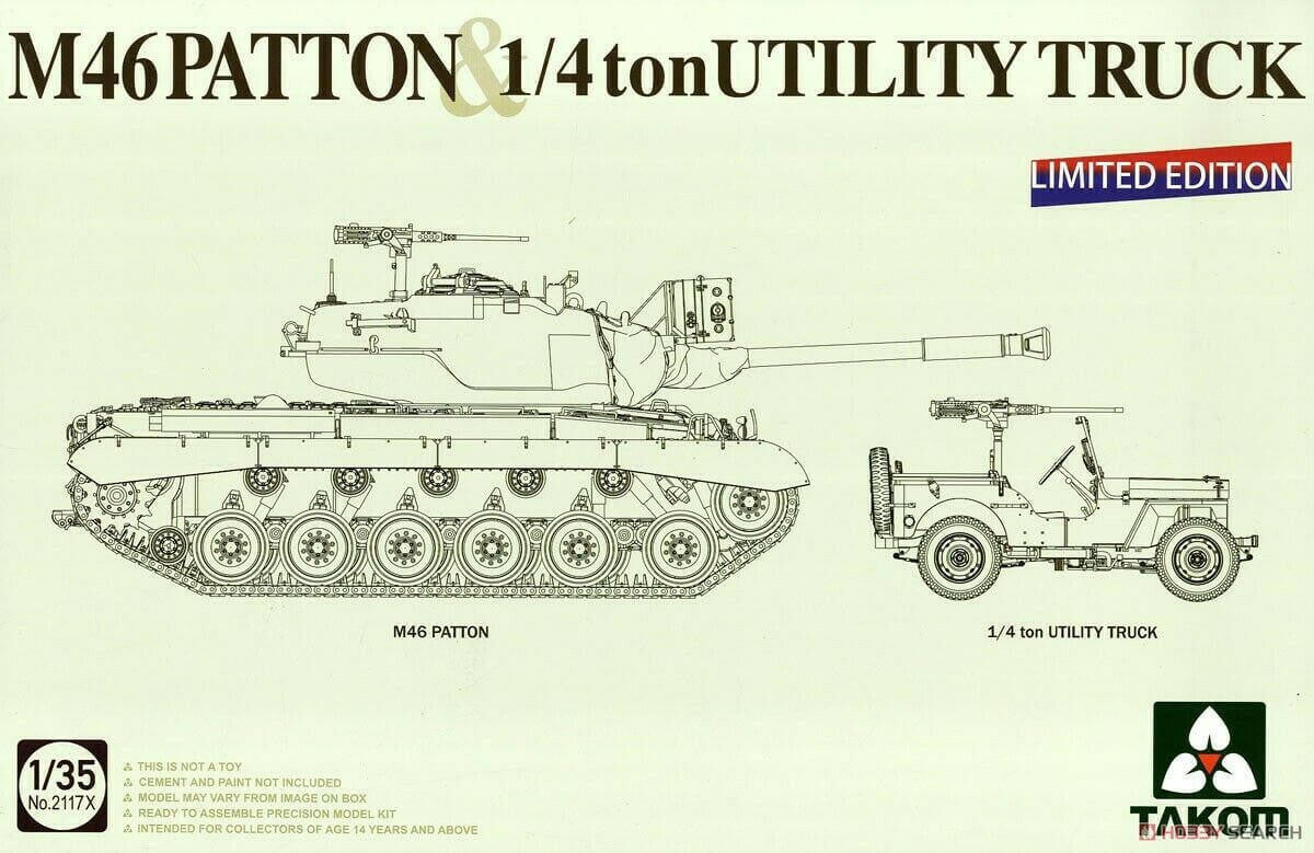 Takom 1/35 M46 Patton and 1/4ton Jeep 2117X