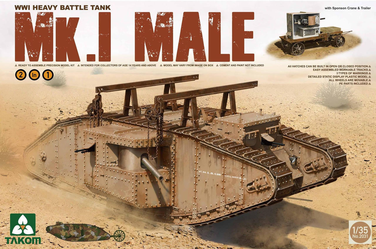 Takom 1/35 Mk.1 Male WWI Heavy Tank 2031 