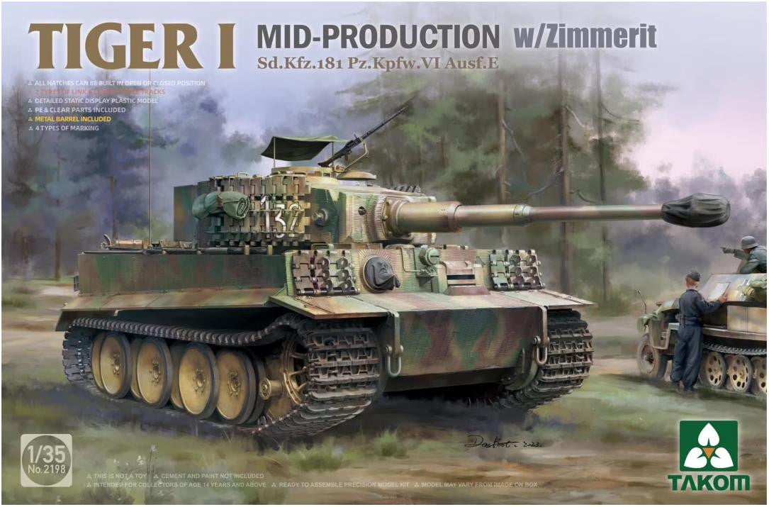 Takom 1/35 Tiger I Mid Production w/Zimmerit 2198 
