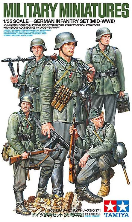 Tamiya 1/35 German Infantry Set Mid War 35371 