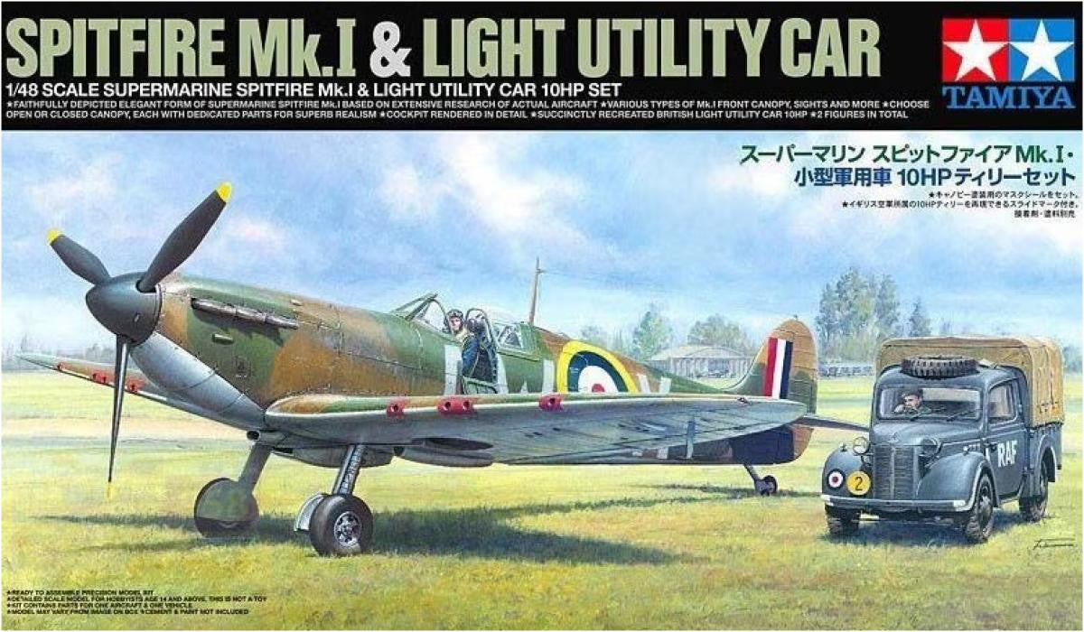 Tamiya 1/48 Spitfire Mk.I & Light Utility Car 25211 