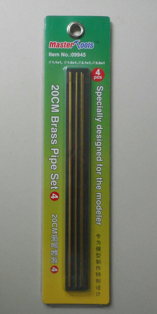 Trumpeter Brass Pipe Set #4 1.1, 1.6, 2.1, 2.6mm 1ea 9945