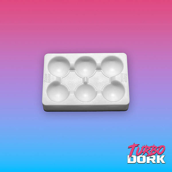 Turbo Dork Non-stick Silicone Dry Palette (6 Well) (White) 