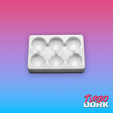 Turbo Dork Non-stick Silicone Dry Palette (6 Well) (White) 