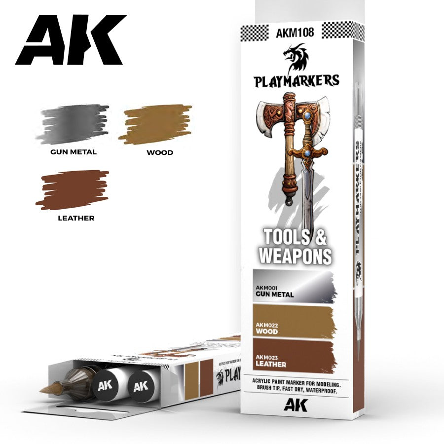 AK Interactive Playmarkers Tools & Weapons M108 box