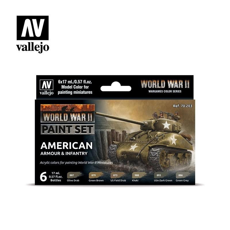 Vallejo American Armour and Infantry - 6 Color Set