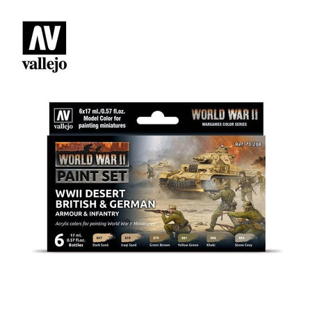 Vallejo Desert British and German Armour and Infantry - 6 Color Set