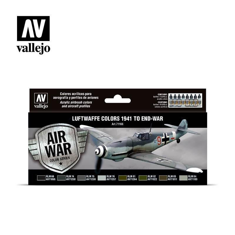 Vallejo Luftwaffe Colors 1941 To End-War - 8 Color Set