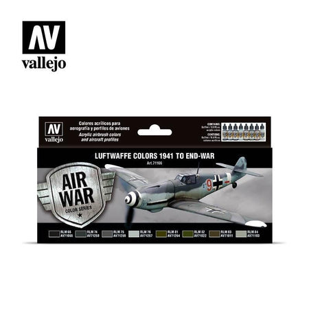Vallejo Luftwaffe Colors 1941 To End-War - 8 Color Set