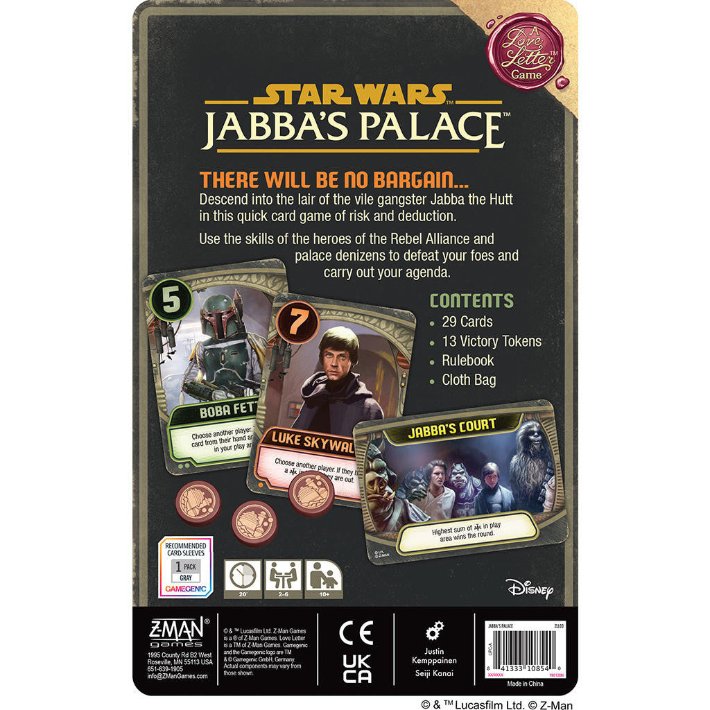 Z-Man Games Jabbas Palace A Love Letter Game